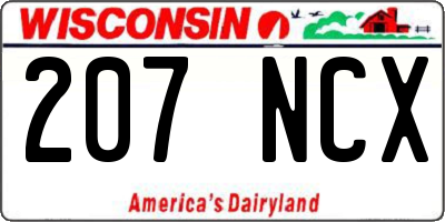 WI license plate 207NCX