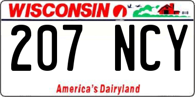 WI license plate 207NCY