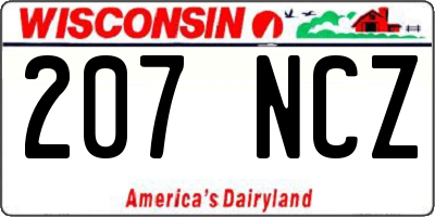 WI license plate 207NCZ
