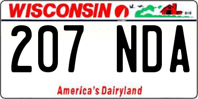 WI license plate 207NDA