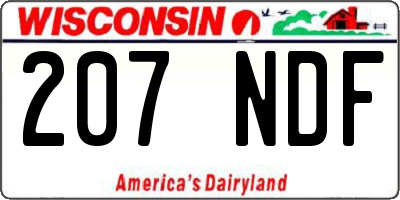 WI license plate 207NDF