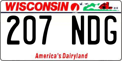 WI license plate 207NDG