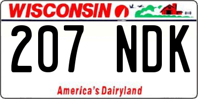 WI license plate 207NDK