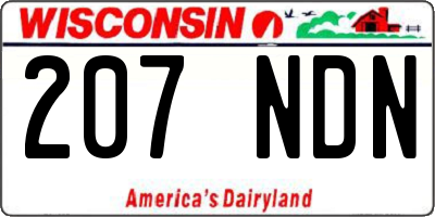 WI license plate 207NDN