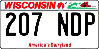 WI license plate 207NDP