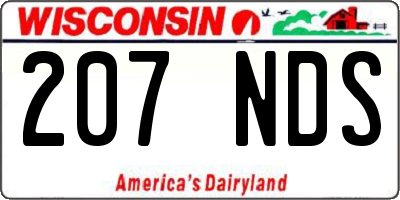 WI license plate 207NDS