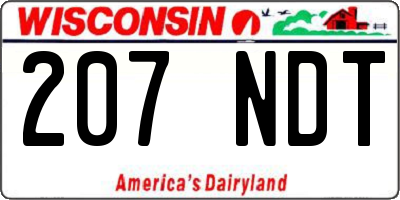 WI license plate 207NDT