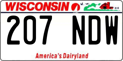 WI license plate 207NDW