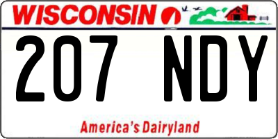 WI license plate 207NDY
