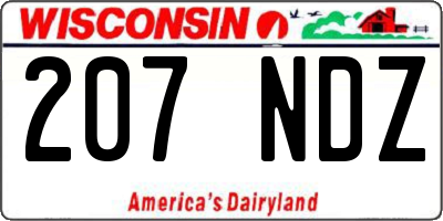 WI license plate 207NDZ