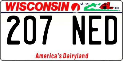 WI license plate 207NED
