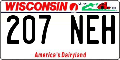 WI license plate 207NEH