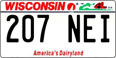 WI license plate 207NEI