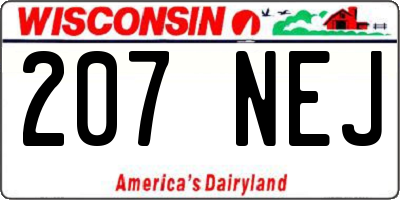 WI license plate 207NEJ