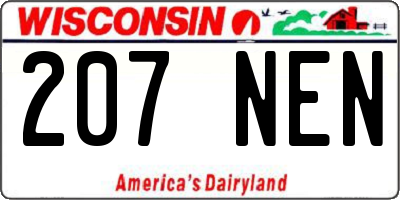 WI license plate 207NEN