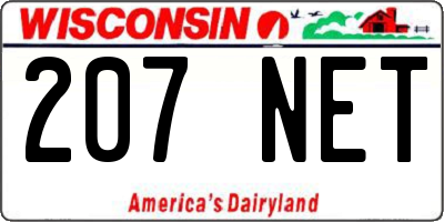 WI license plate 207NET