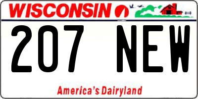 WI license plate 207NEW