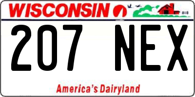 WI license plate 207NEX