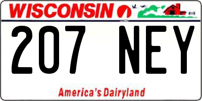 WI license plate 207NEY