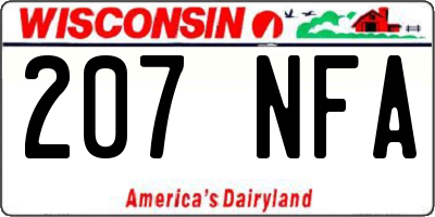 WI license plate 207NFA
