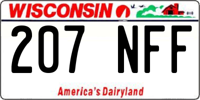 WI license plate 207NFF