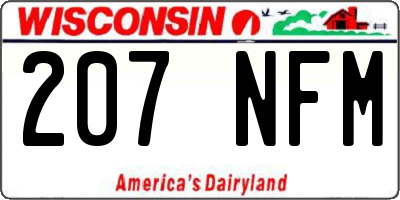 WI license plate 207NFM