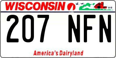 WI license plate 207NFN