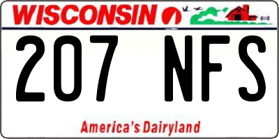 WI license plate 207NFS
