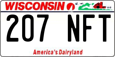 WI license plate 207NFT