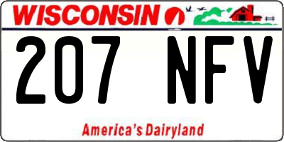 WI license plate 207NFV