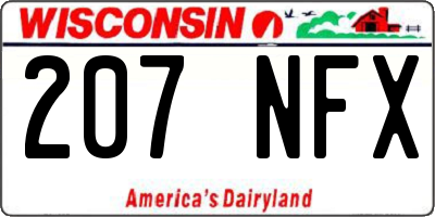 WI license plate 207NFX
