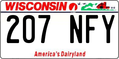 WI license plate 207NFY