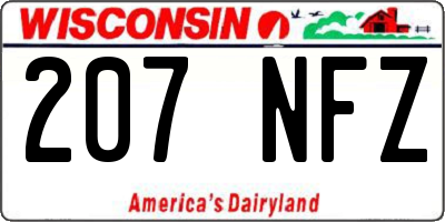 WI license plate 207NFZ