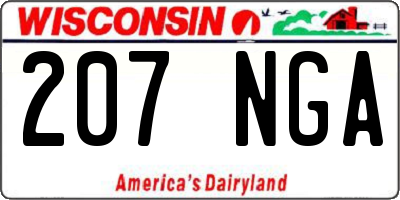 WI license plate 207NGA