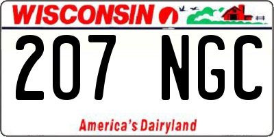 WI license plate 207NGC