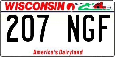 WI license plate 207NGF