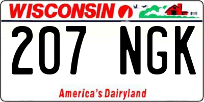 WI license plate 207NGK