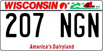 WI license plate 207NGN