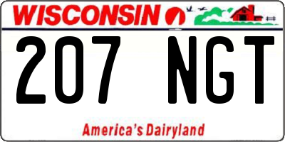 WI license plate 207NGT