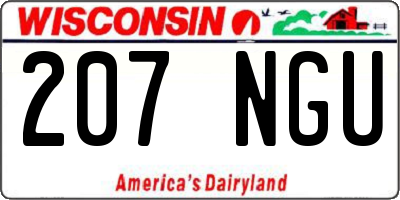 WI license plate 207NGU