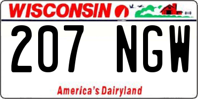 WI license plate 207NGW