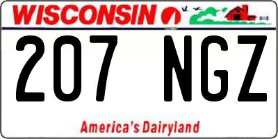 WI license plate 207NGZ