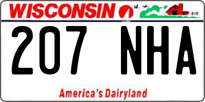 WI license plate 207NHA
