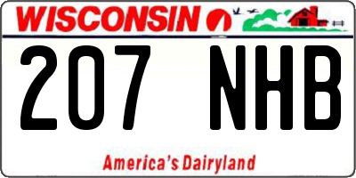 WI license plate 207NHB