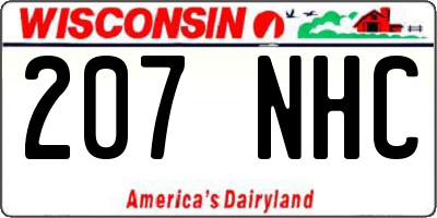 WI license plate 207NHC