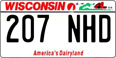 WI license plate 207NHD