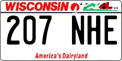 WI license plate 207NHE