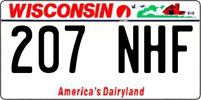WI license plate 207NHF