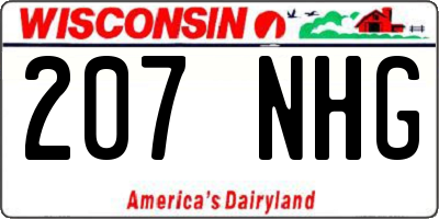 WI license plate 207NHG
