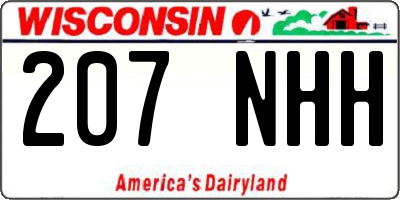 WI license plate 207NHH